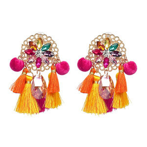 Amazing Tassels & Crystals Statement Earrings